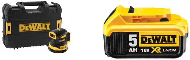 Set DeWalt Akku-Exzenterschleifer, 18 V (Basisversion) DCW210NT-XJ + Ersatz-Akku DCB184-XJ
