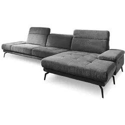 ComfortPlan Ecksofa Almeria Stoff Grau Anthrazit