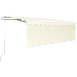 vidaXL, Markise, Markise Automatisch Einziehbar mit Volant 4x3 m Creme (4 m)