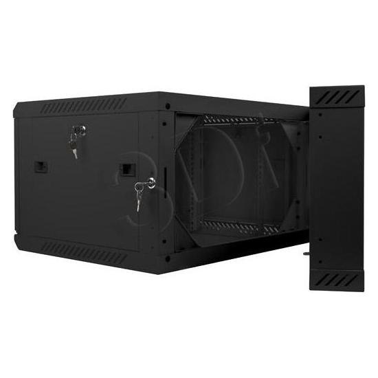 Lanberg WF02-6606-10B Rack 6U Wandmontiertes Regal (6 HE, 19 Zoll Rack) (WF02-6606-10B)