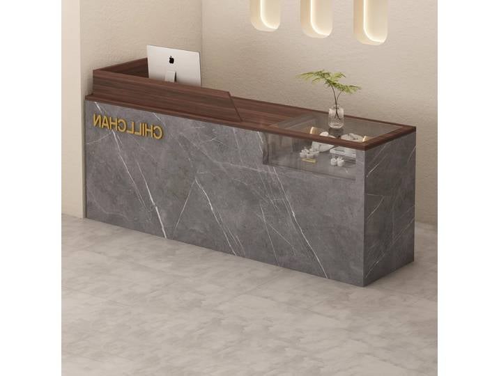 Comptoir de réception moderne de beauté, comptoir de bureau de réception italien de luxe à la mode, rangement esthétique, meubles commerciaux