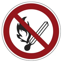 LimarLite Verbotsschild »Keine offene Flamme, Feuer, offene Zündquelle und Rauchen verbote, 20x20 cm