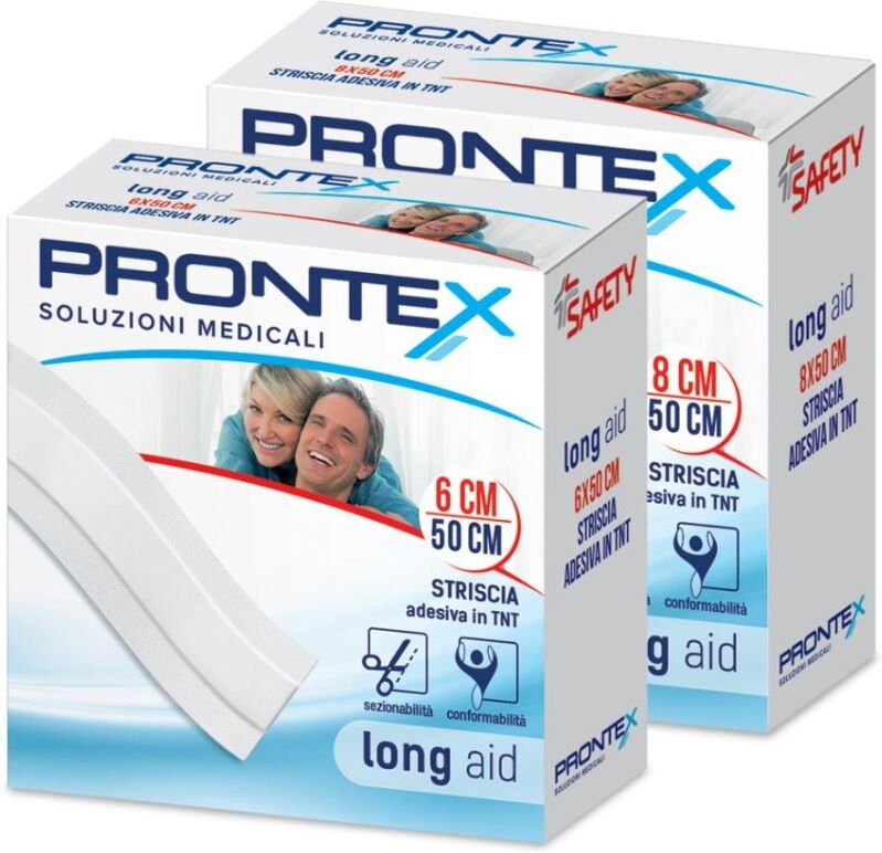 SAFETY SpA Prontex Long Aid 50x8cm - Striscia Ipoallergenica per Medicazione Ferite