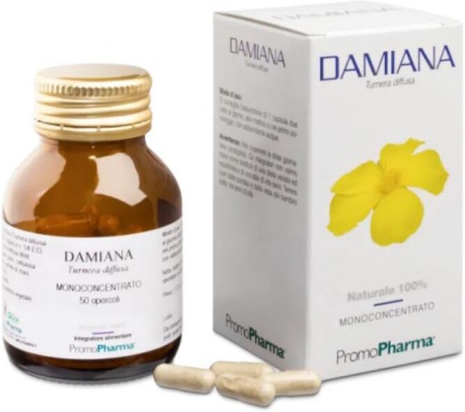 PROMOPHARMA SpA Damiana 50 Capsule - Integratore di Damiana Estratto Standardizzato