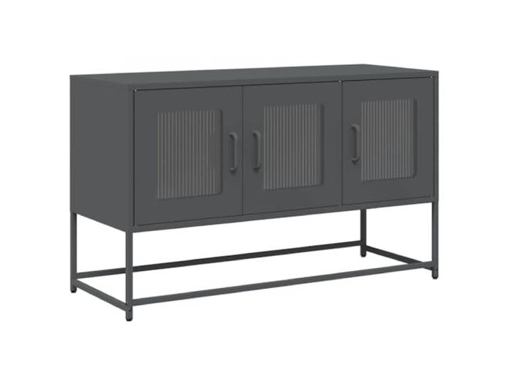 LMTYOENFG TV-Schrank Anthrazit 100,5x39x60,5 cm Kaltgewalzter Stahl Robuste Metallkommode mit Türen und Griffen für Wohnzimmer Schlafzimmer Flur Büro Ordnung und Stauraum im modernen Design.