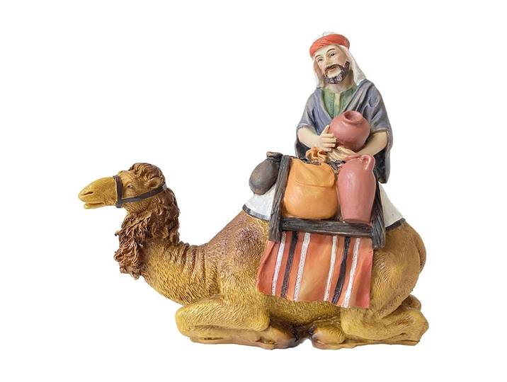 Krippenfigur BOTANIC-HAUS Kamel mit Hirten 10 cm , braun (bunt), B:10cm, Polyresin, Dekofiguren, Krippenfigur