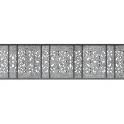zaun|zu® Sichtschutzstreifen Design Vlies Ornament für Doppelstabmatten Hellgrau 2,6m