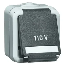 Peha - US NEMA-Steckdose 1fach, grau 5-15 R, 15 A 125 V, Beschriftung