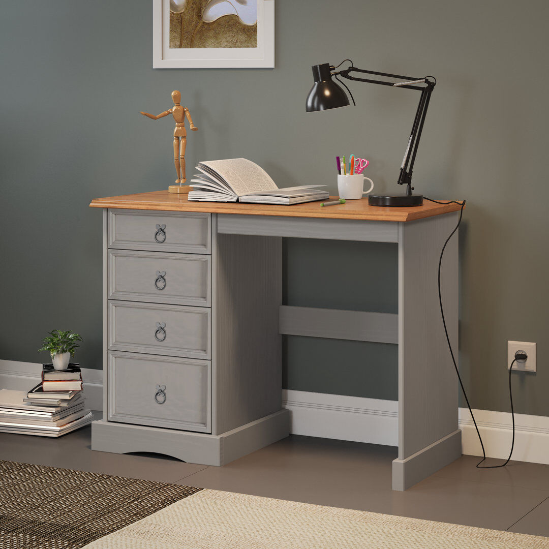 Brambly Cottage Palmea Dressing Table Grey 77cm H X 105cm W X 49cm D