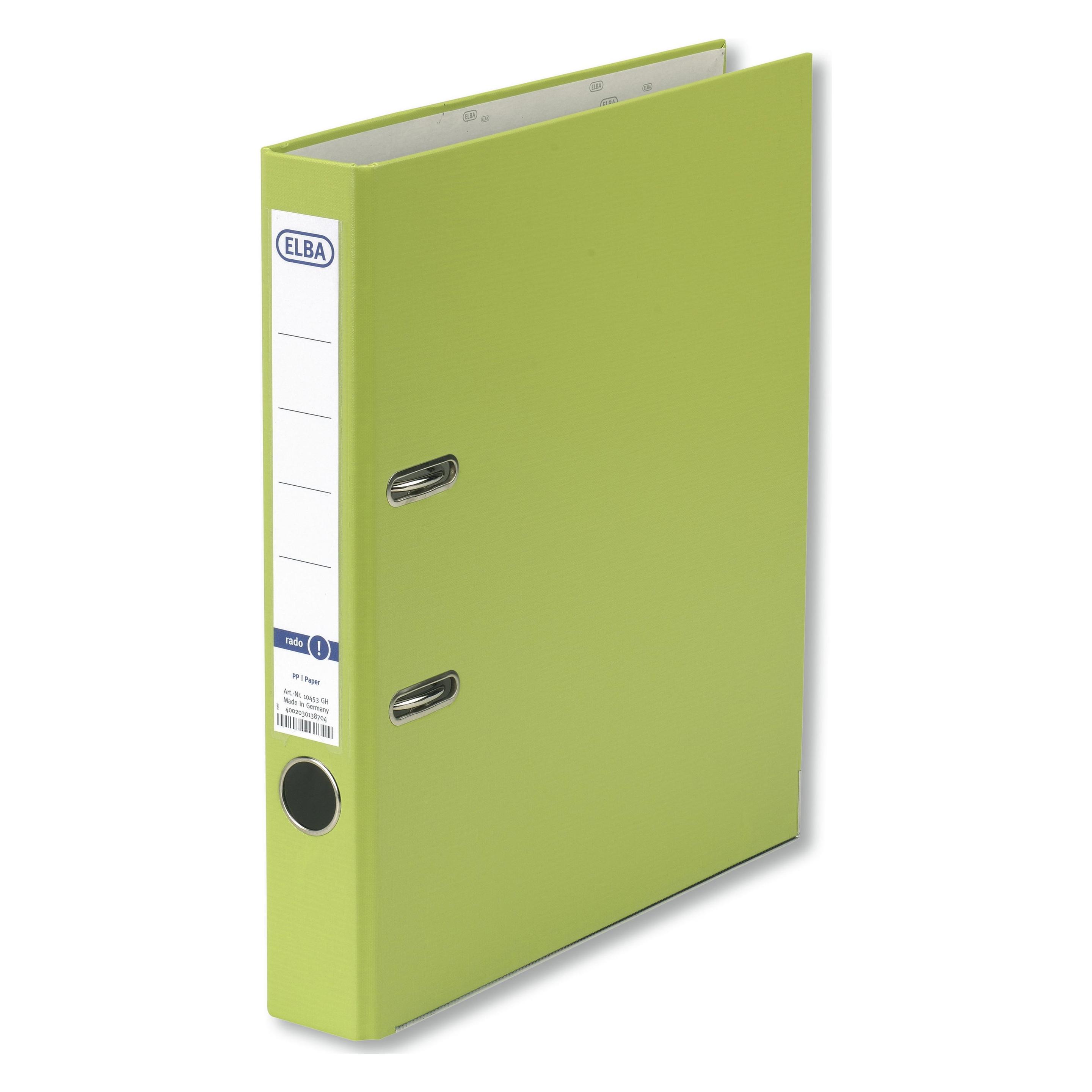 Elba Ordner smart PP-Papier, Rückenbreite: 50 mm, hellgrün DIN A4, Einband aussen PP (A4, 50 mm, 1 Stk.) (100023254)