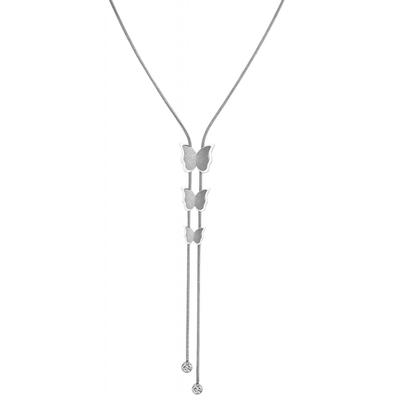 Kette mit Anhänger ADELIA´S, silber (silber, schmetterling), Halsketten, Damen, Edelstahl