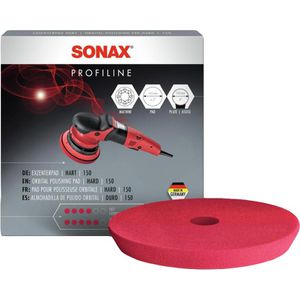 Sonax Polierschwamm ExzenterPad hart 150, 150mm Ø, rot (hart), für Exzenterschleifer