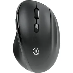 MANHATTAN 190237 - Maus (Mouse), Funk, ergonomisch, USB-A/USB-C, schwarz