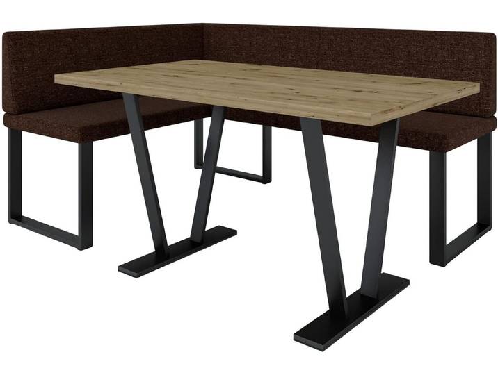 AN FURNITURE STORE Eckbankgruppe Alina Metall mit Tisch, Moderne Sitzecke perfekt für Ihr Esszimmer, Küche (128x168/142x196)