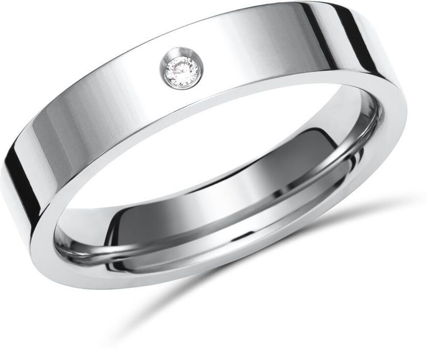 Unique Exklusiver Titan Ring hochglanzpoliert & Diamant silber