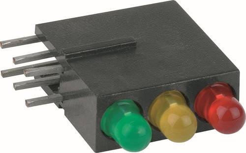 Mentor Mehrfach LED-Anzeige 1882.8881 12.5mm Rot, Gelb, Grün, 20 mcd 20mA 2.2V R=3-Fach, RM=3,875