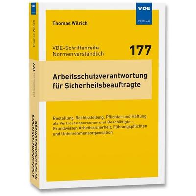 Arbeitsschutzverantwortung für Sicherheitsbeauftragte, Taschenbuch von Thomas Wilrich, Vde Verlag, 978-3-8007-5405-2