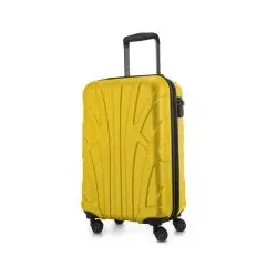 Suitline -  Bordgepäck Koffer Handgepäck 55x35x20 cm, Trolley Hartschale matt, 4 Rollen, ABS, TSA, Gelb