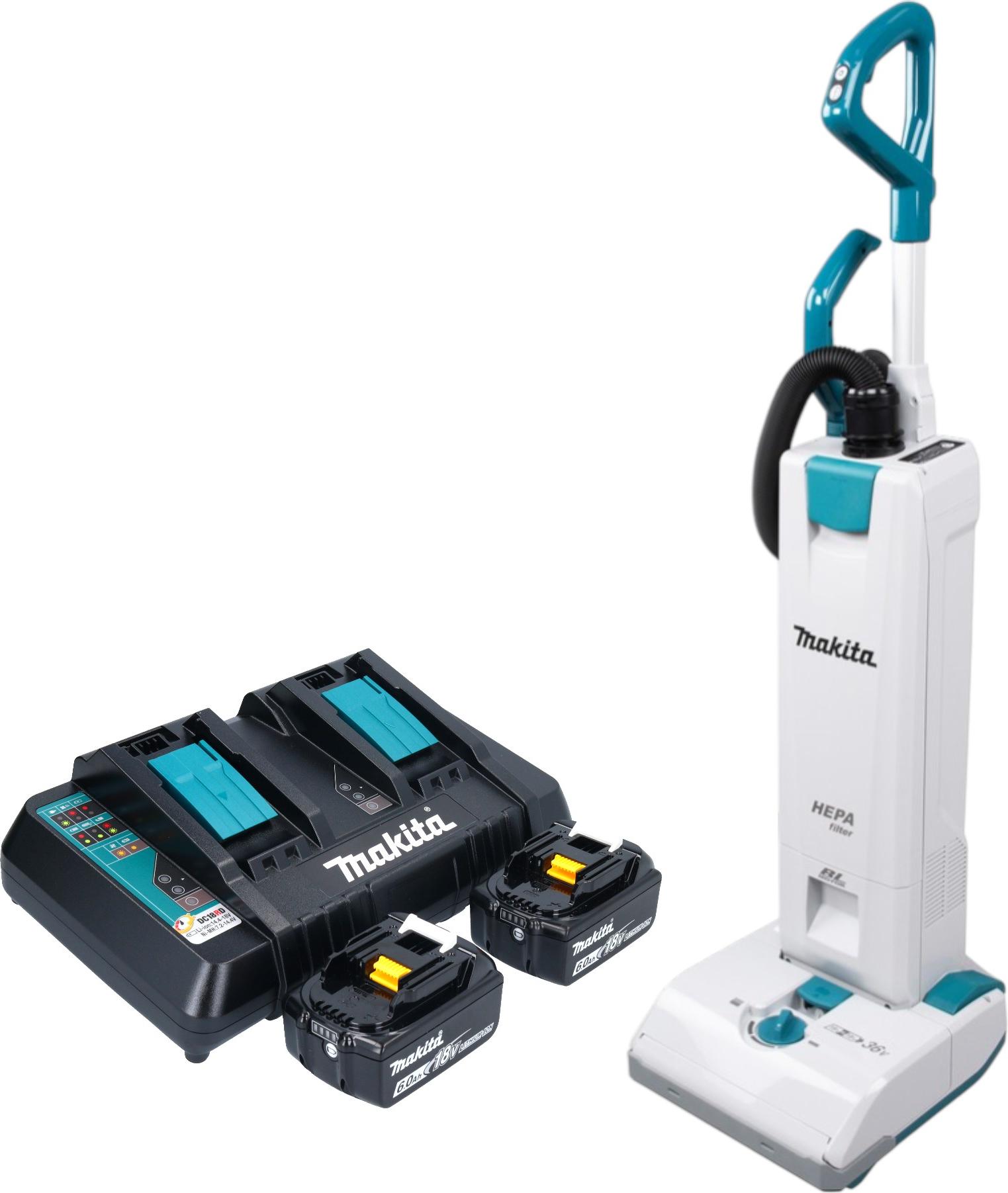 Makita DVC 560 PG2 Akku Staubsauger 36 V ( 2x 18 V ) 5 l Brushless + 2x Akku 6,0 Ah + Ladegerät