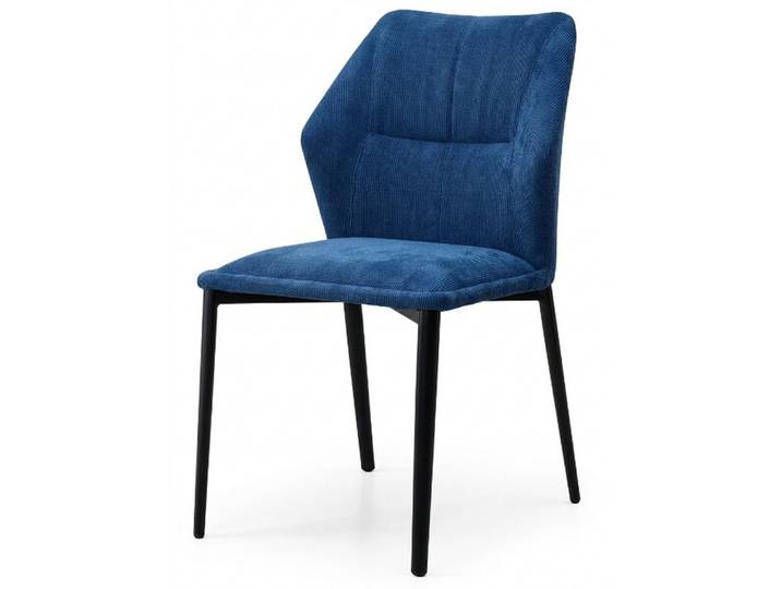 JVmoebel Esszimmerstuhl Ästhetischer Esszimmerstuhl Blau Breitcord Flügel Rücken Polsterstuhl (1-tlg)