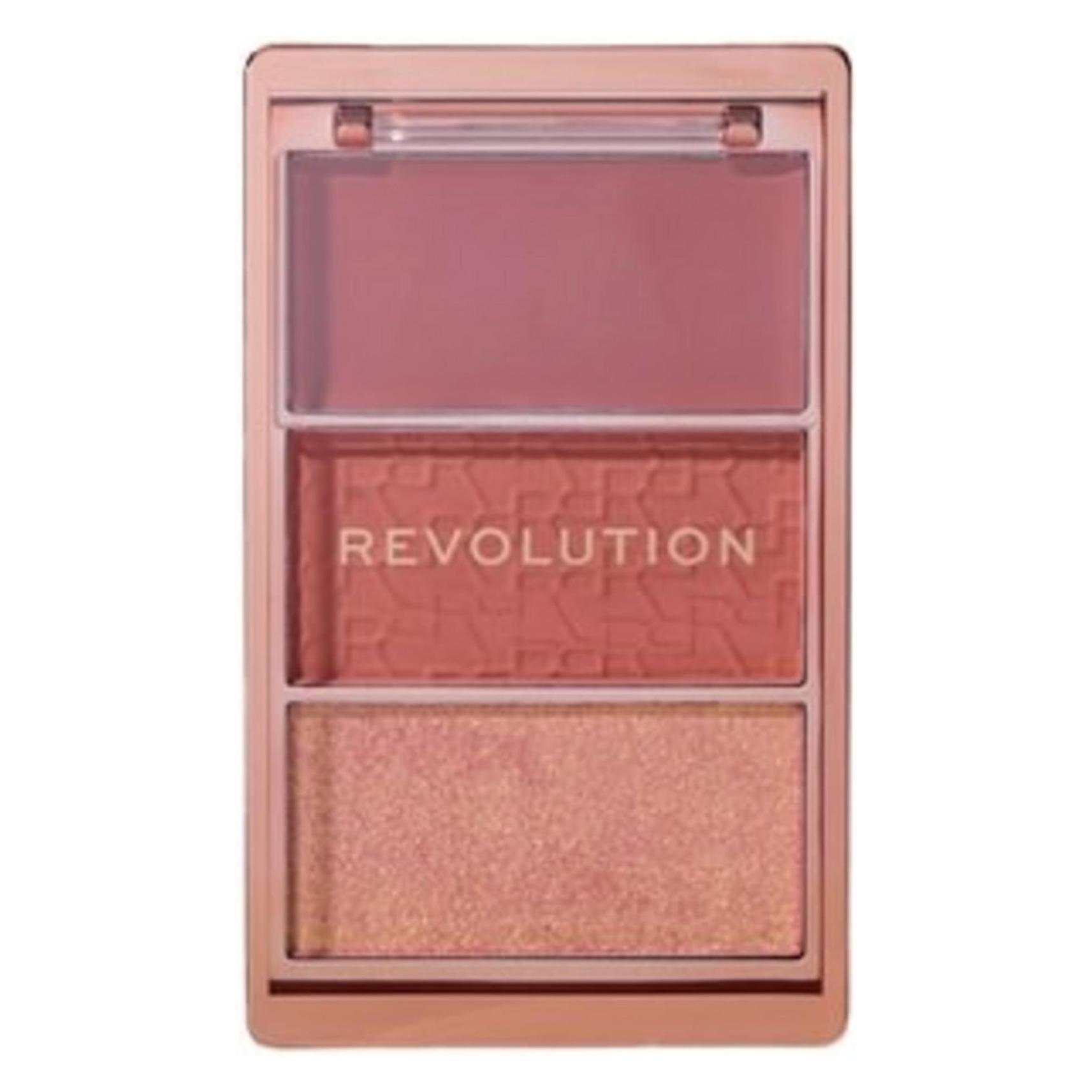 Makeup Revolution Revolution Blush Icon Palette Cream & Pressed Powder Blusher (Aura Points Rose) (58949953)