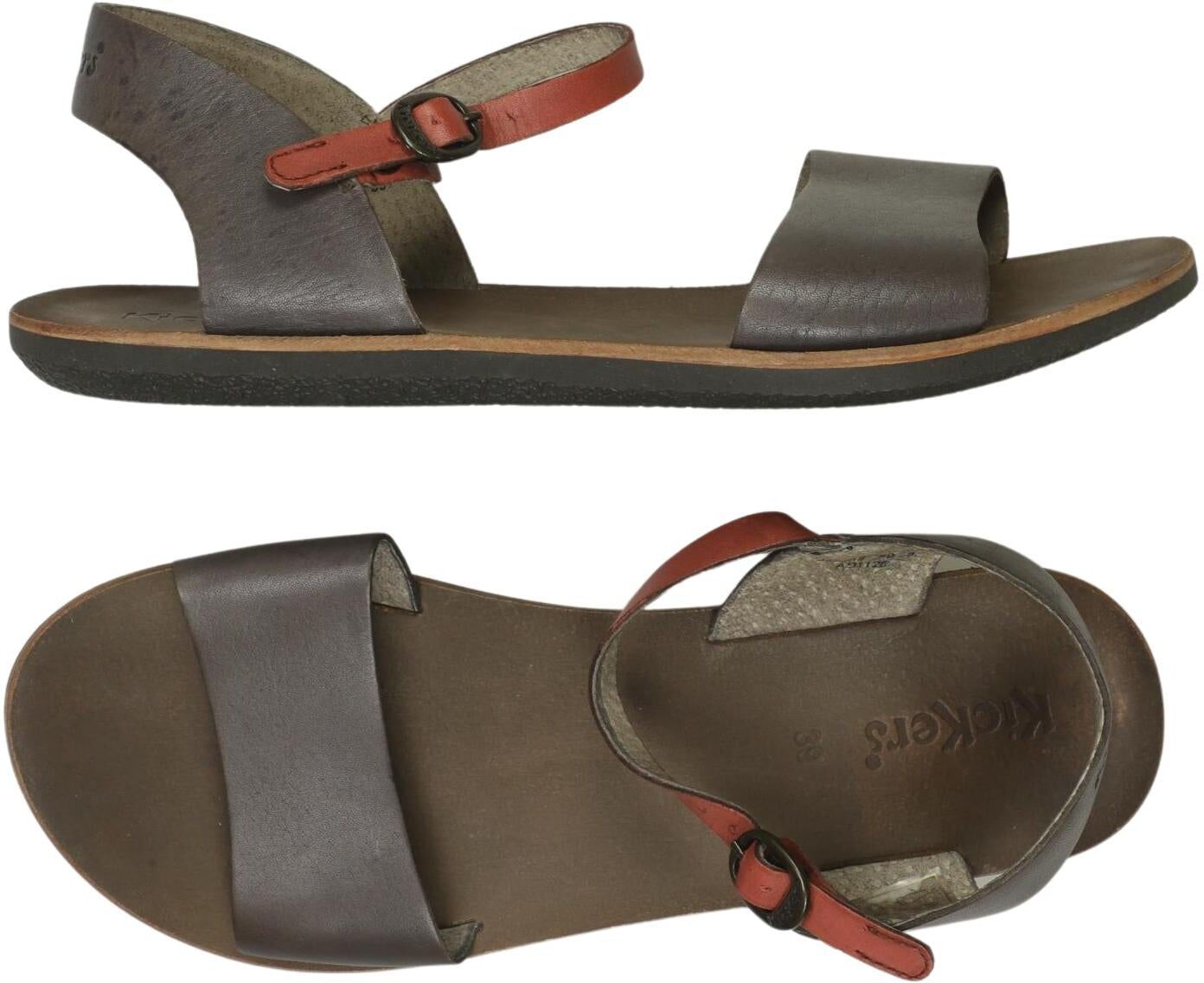 Kickers Damen Sandalen, Braun, Gr. EU 39, Leder - Second Hand