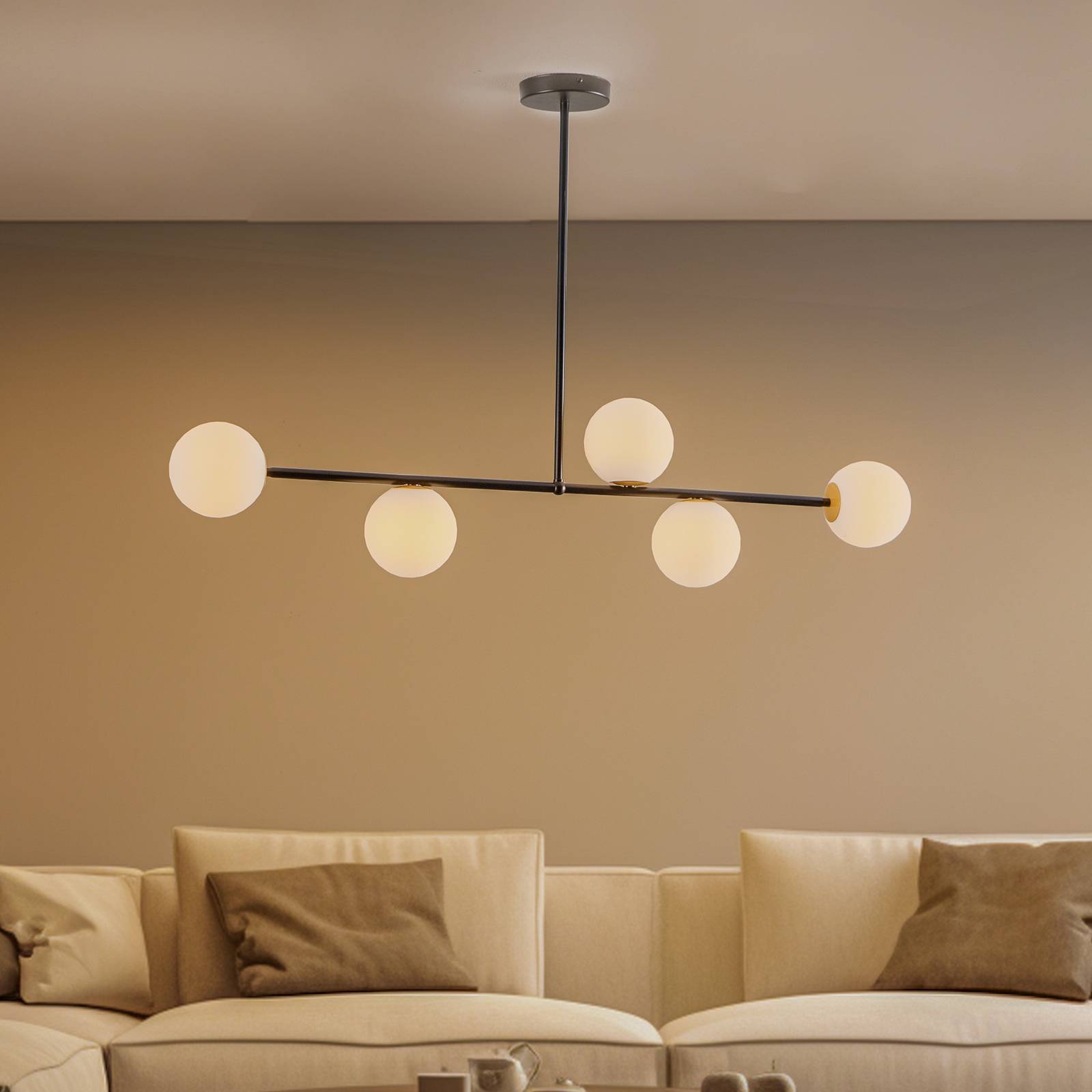 Pendant Light Gama 5 SIGMA, dimmable, Black, Living / Dining Room, metal, Modern, Ceiling Light
