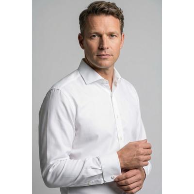 Businesshemd OLYMP "Level Five body fit", Herren, Gr. 37, N-Gr, beige (hellbeige), Web, Obermaterial: 97% Baumwolle, 3% Elastolefin, schmal, Ärmel mit Ärmelschlitz Umschlagmanschette, Hemden, Umschlagmanschetten