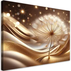 WANDBILD blumen gold glamour