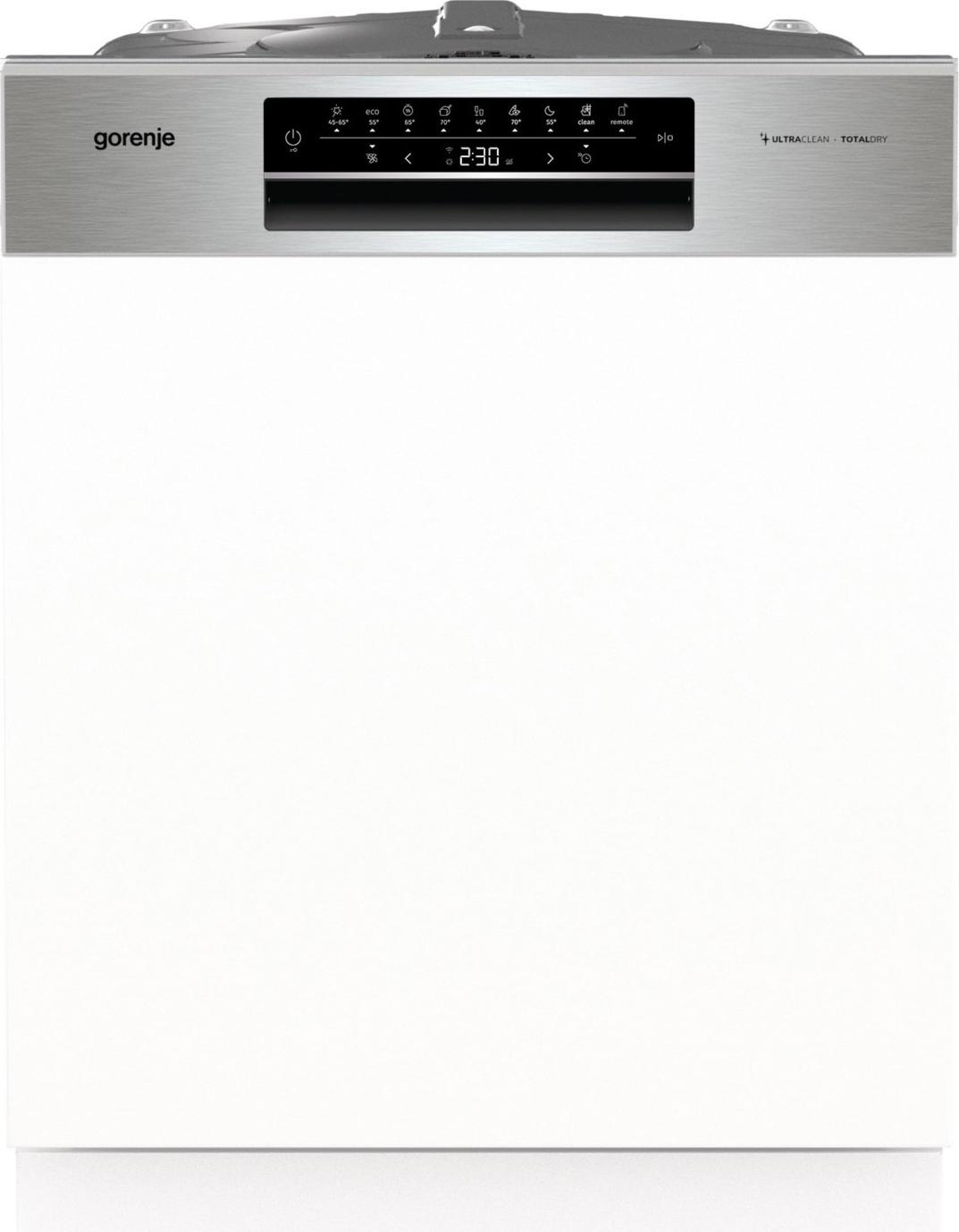 Gorenje G600 Teilintegrierbarer Geschirrspüler, 60 cm, Teilintegriert, Standardgröße (60 cm), Schwarz, Silber, Touchsteuerung, LED, 3 Korb/Körbe