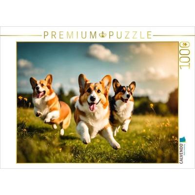 CALVENDO Puzzle Welsh Corgi Pembroke in Aktion | 1000 Teile Lege-Größe 64x48cm Foto-Puzzle für glückliche Stunden, Game von , Calvendo Puzzle