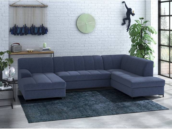 Home affaire Wohnlandschaft Balme, moderne Formensprache, zeitloses Design, U-Form, Inkl. Zierkissen, wahlweise mit Bettfunktion