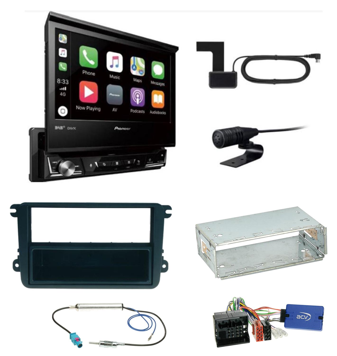 Pioneer AVH-Z7200DAB Bluetooth USB Einbauset für EOS Polo Caddy Amarok Scirocco