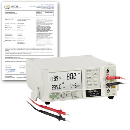 PCE Instruments PCE-PA6000-ICA Leistungsanalysator inkl. ISO-Zertifikat RS-232|Auswertesoftware|IEC-1010-1|CAT II 600V