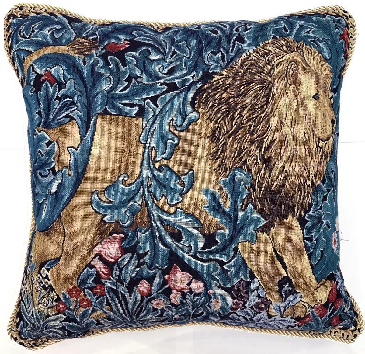 Signare Kussenhoes van Gobelinstof met William Morris De Leeuw motief