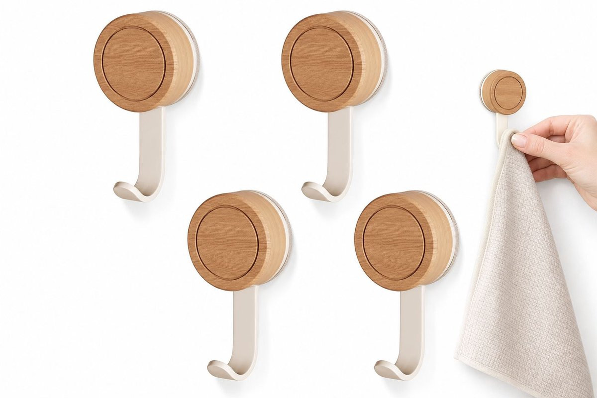 VHV Zuignaphaken Set van 4 - Herbruikbare Wandhaken zonder Boren - Wit voor Badkamer, Keuken, Glas en Tegels
