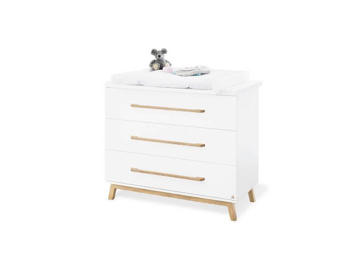 Pinolino Wickelkommode Pinolino Riva, Weiß, Holz, Esche,Esche, massiv, 115x106x79 cm, Babymöbel, Wickelkommoden & Zubehör, Wickelkommoden