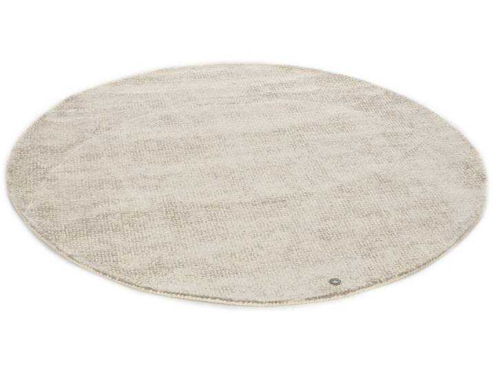 Teppich TOM TAILOR HOME Groove Gr. 9, beige, H:15mm Ø:140cm, Viskose, Wolle, Teppiche, Teppich, modernes Design, edles Farbspiel, auch in rund, Wohnzimmer