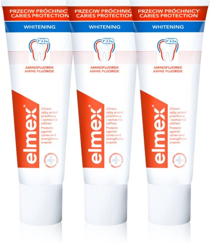 Elmex Caries Protection Gentle White dentifrice blanchissant au fluorure 3x75 ml