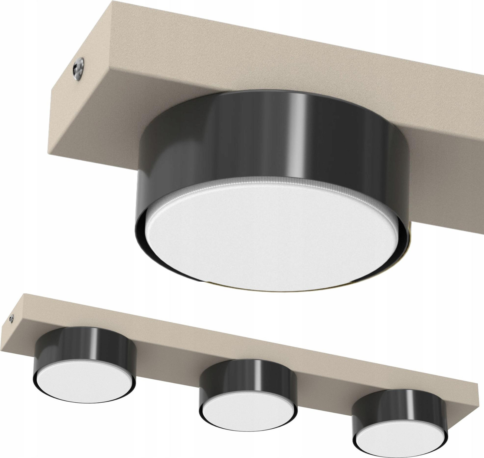 Moonlight LED plafondlamp in loft-stijl met kasjmierafwerking en 3-lichts GX53 fitting