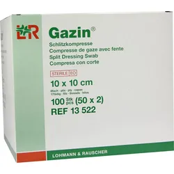 Gazin Schlitzkompresse 10x10cm 8Fach Steril 100 ST