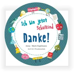 Dankeskarte Einschulung: Lustige Charaktere