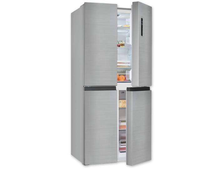 EXQUISIT Multi Door MD425-150-040C , Energieeffizienz: C (A-G), silber (inoxlook), B:79cm H:180cm T:70cm, Kühlschränke