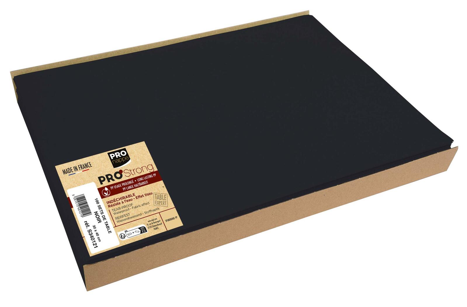 PROnappe Platzsets 30 x 40 cm schwarz S340121I