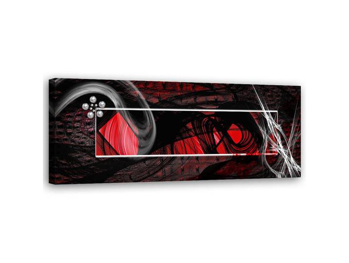Feeby Wandbild das geheimnis von rot, Rot, Abstrakt, Rechteckig, 90x30 cm, Bilder & Rahmen, Bilder, Leinwandbilder
