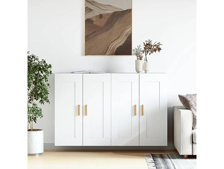 RJPLMFV Wandschränke, 2 Stück, weiß, Holz Vielseitige Aufbewahrung, Wandmontage, glatte Oberfläche, feuchtigkeitsbeständig