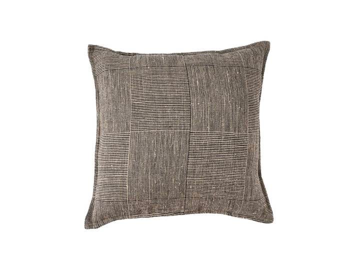 Housse de coussin lin noir et marron 50x50x2cm