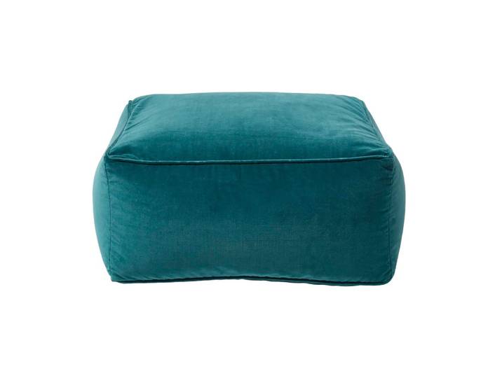 SITZPOUF petrolgrün mit Samt-Bezug, 60/60/27 cm