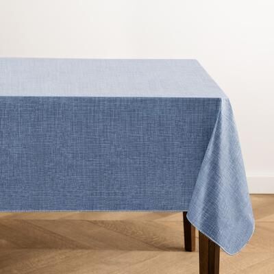 Threadmade Monterey Linen Texture Vinyl Indoor/Outdoor Tablecloth