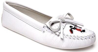 Minnetonka Thunderbird Animikii Softsole - Womens 7 White Slip On Medium